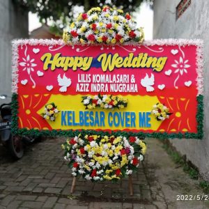 bunga papan wedding